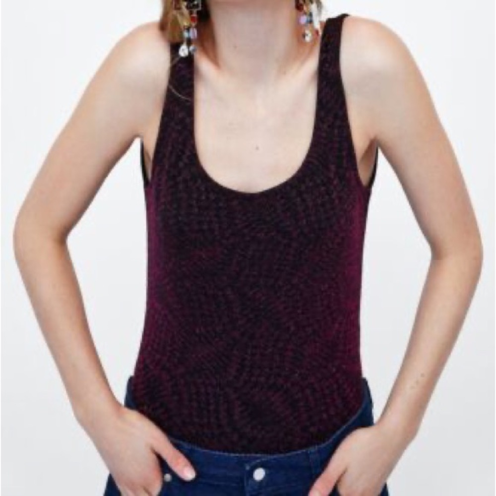 NWT Zara Black & Purple Bodysuit